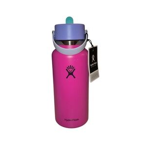 Hydro Flask Limited Ed 32oz Wide Mouth Flex Straw Water Bottle in Holiday Punch